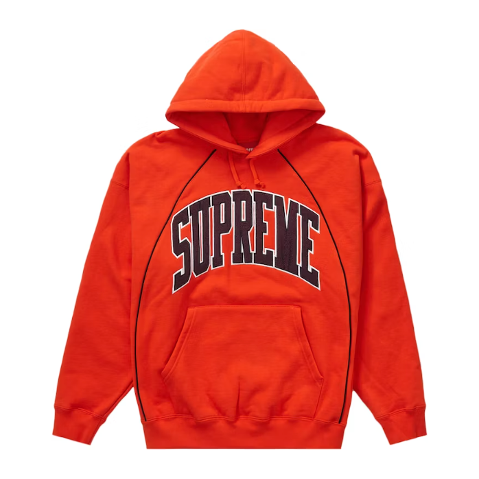 Supreme Boxy Piping Arc Hooded Sweatshirt Bright Orange Gallery CDMX