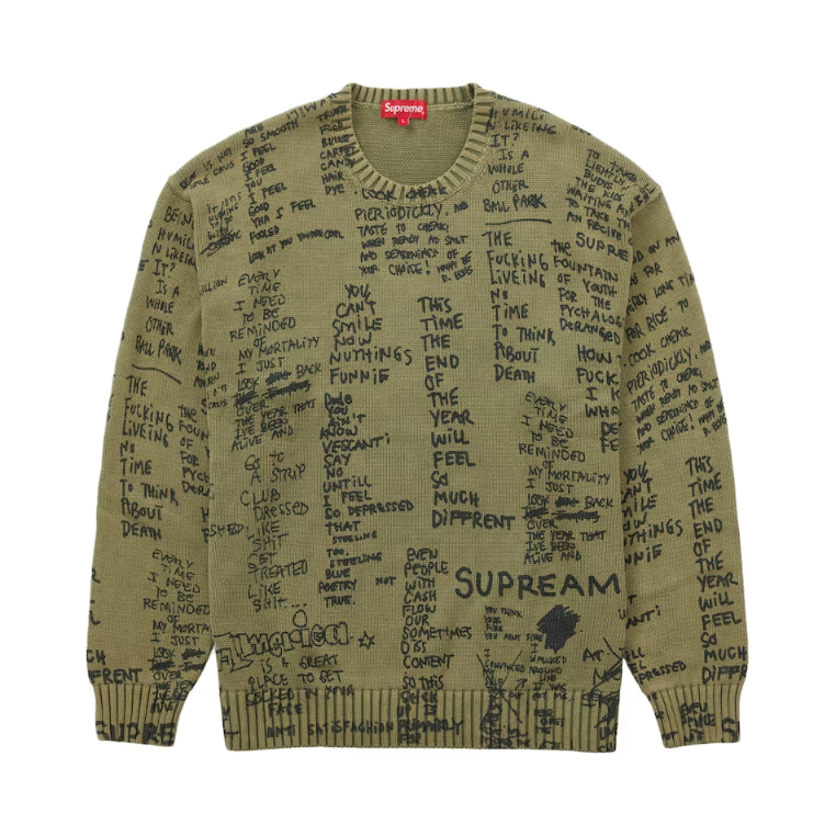 Pre-owned Gonz Poems Sweater Olive