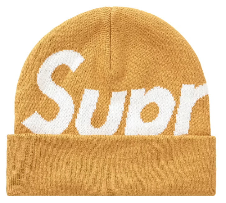 Supreme Big Logo Beanie (FW19) Dark Gold