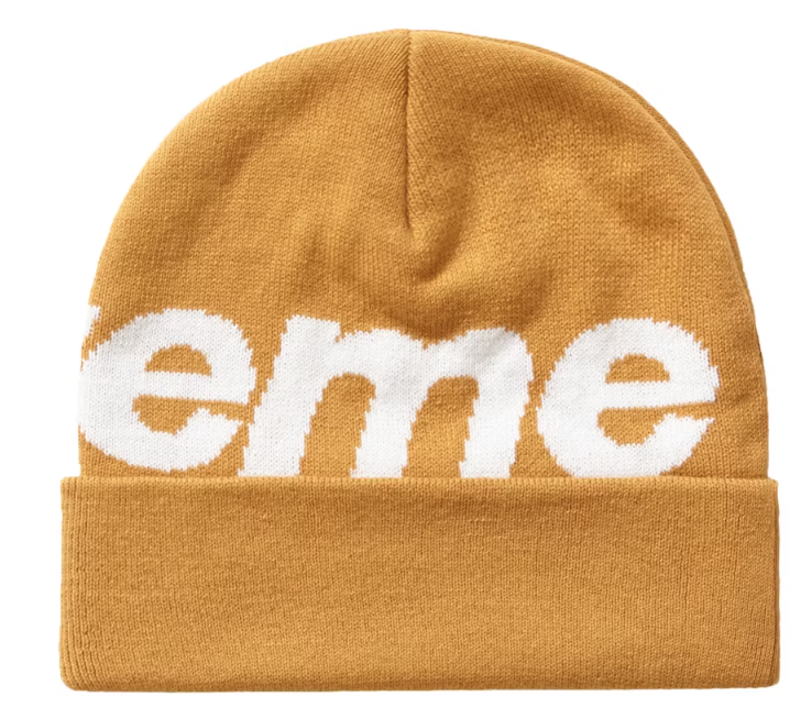 Supreme Big Logo Beanie (FW19) Dark Gold