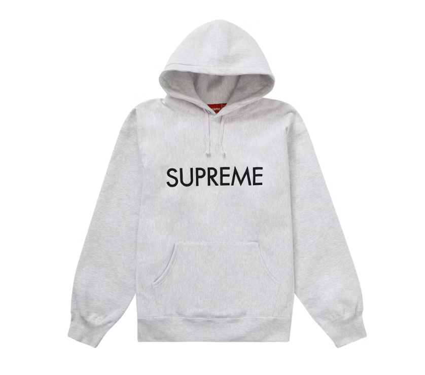 Supreme Capital Hooded Sweatshirt Ash Grey Gallery CDMX