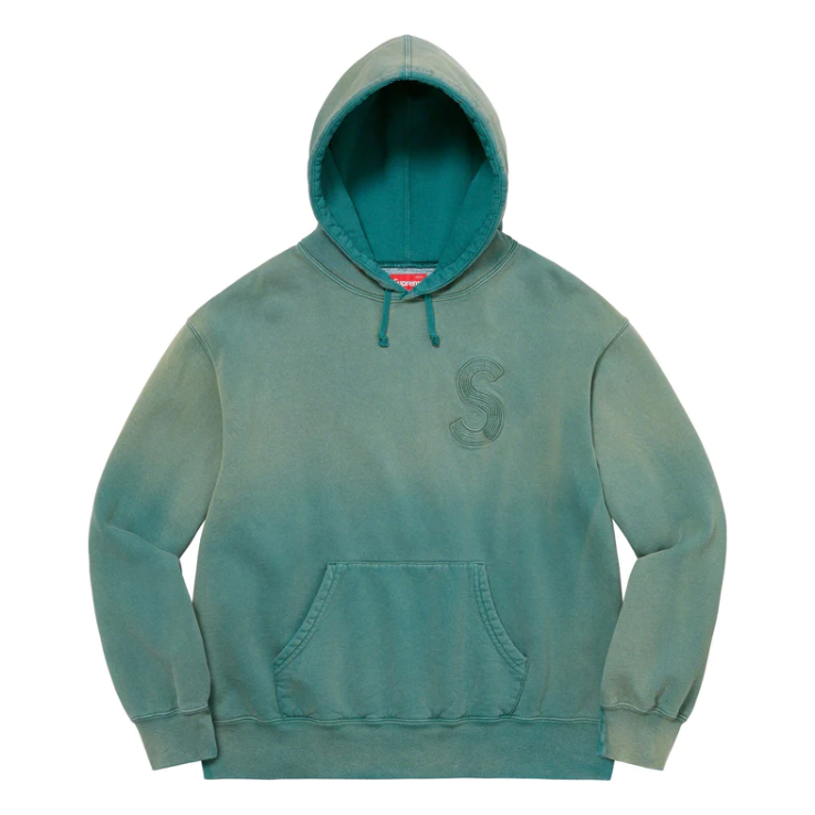 Supreme Overdyed S Logo Hooded Sweatshirt Teal