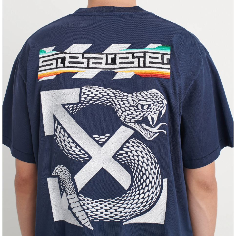 Off-White SLBxOW Arrow Raglan L/S Tee Navy Blue