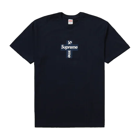 Supreme Cross Box Logo Tee Navy