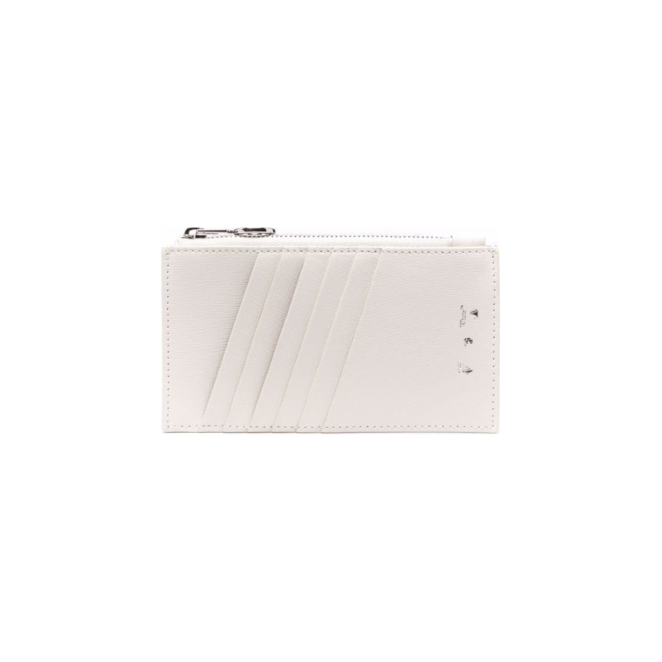 Off-White Binder Zipped Card Case White Black