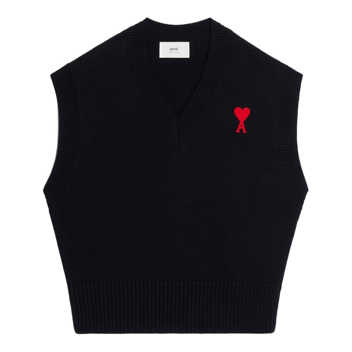 AMI Alexandre Mattiussi Black Ami De Coeur Vest
