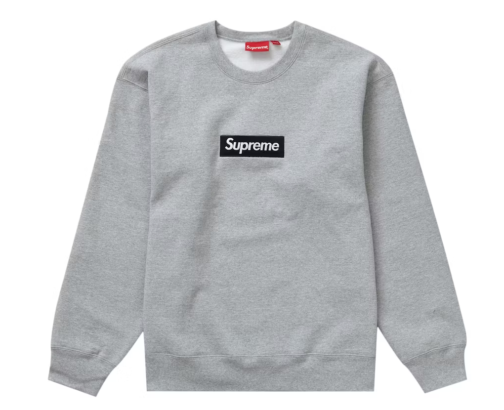 Supreme Box Logo Crewneck FW22 Heather Grey Gallery CDMX