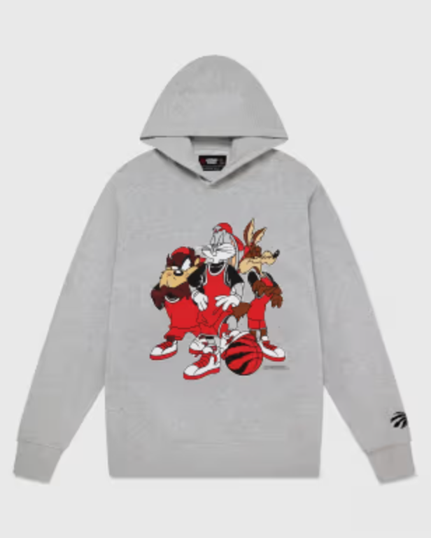 OVO Looney Tunes X Raptors 3 On 3 Hoodie Grey Gallery CDMX