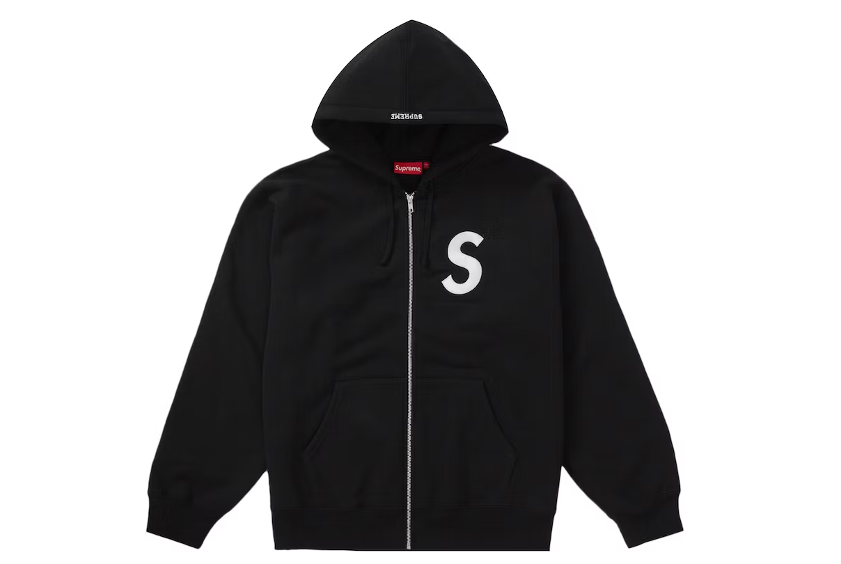 Supreme black and white hoodie hotsell