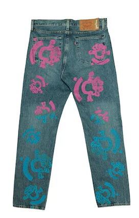Denim Tears Bstroy Tears 501 Light Wash Jean Pink/Blue