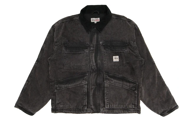 Stussy Washed Canvas Shop Jacket Black