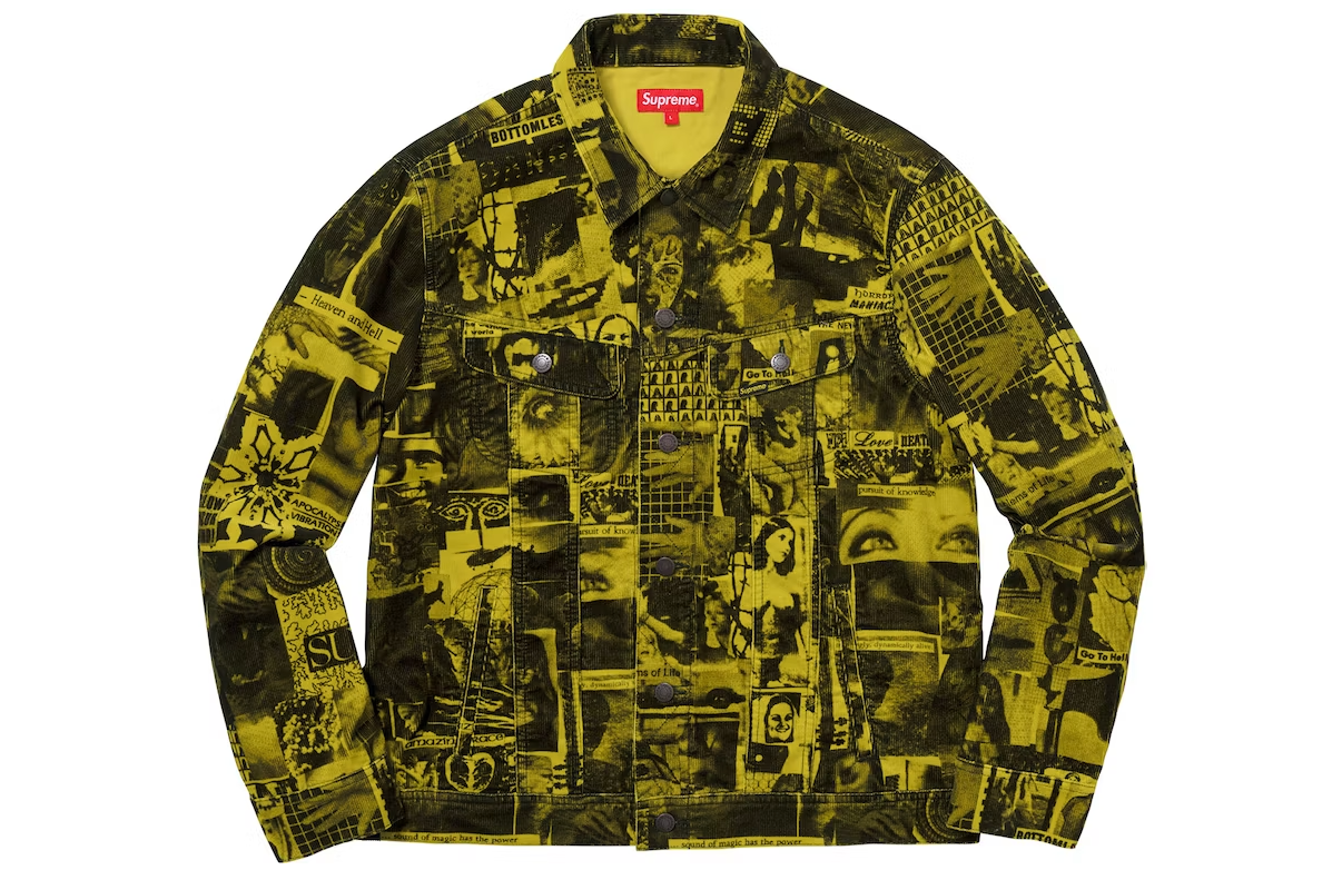 Supreme Vibrations Corduroy Trucker Jacket Yellow