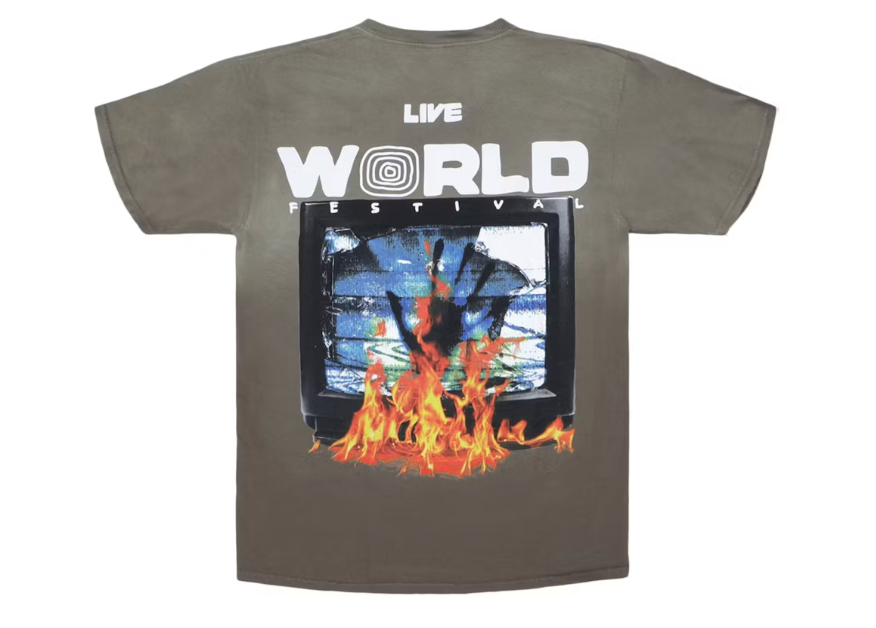 Travis Scott Flaming TV Tee Green