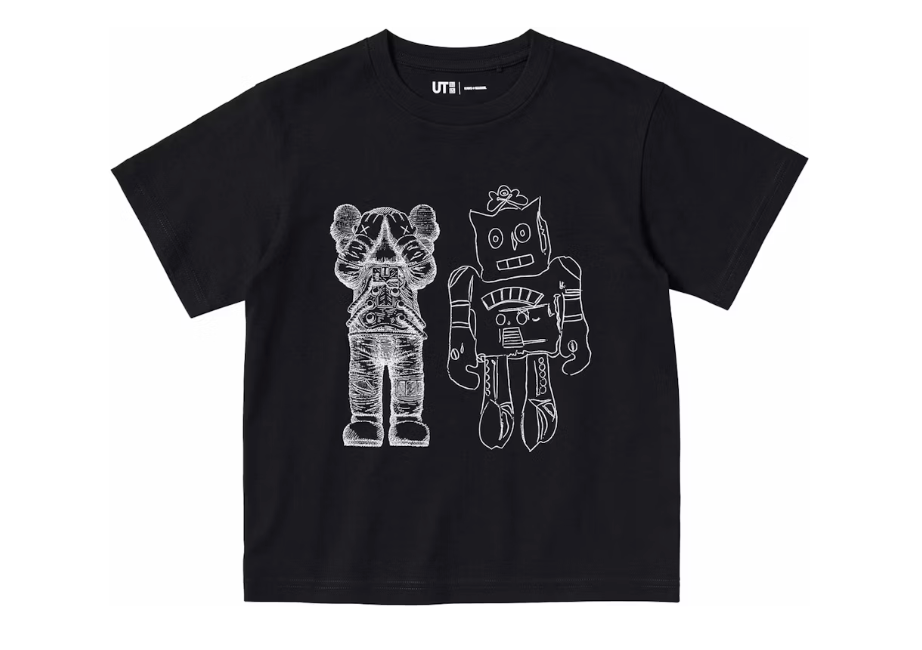 Kaws Warhol Robot Tee Black Kids