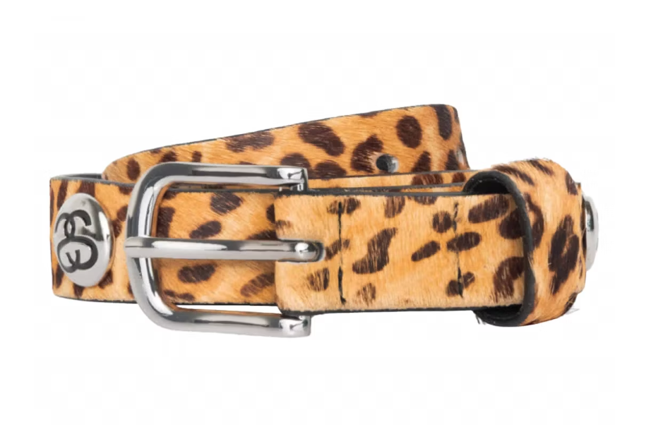Stussy SS-Link Studded Belt Hairy Cheetah Print