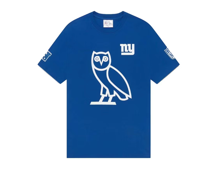 OVO x NFL New York Giants OG Owl T-Shirt Blue