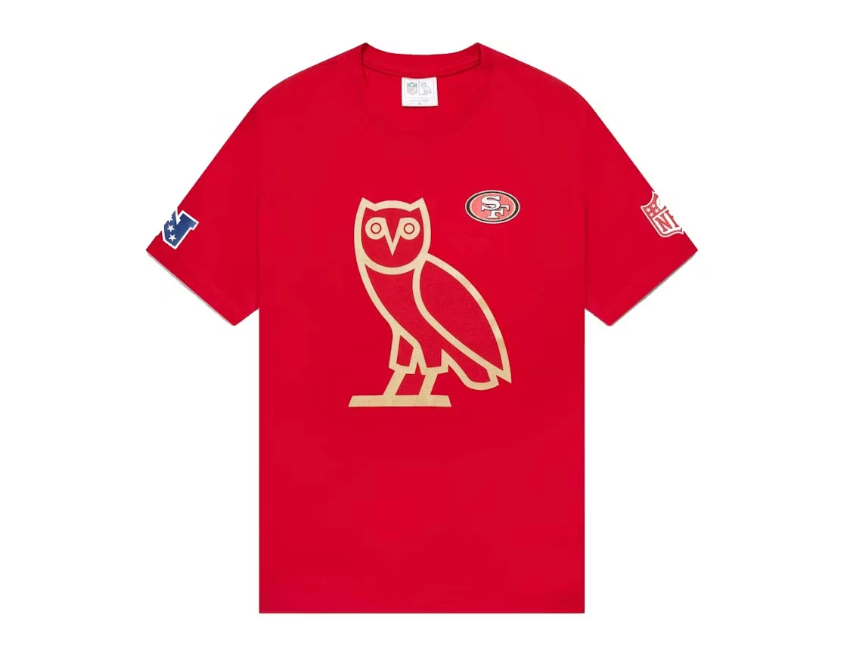 OVO x NFL San Francisco 49ers OG Owl T-Shirt Red