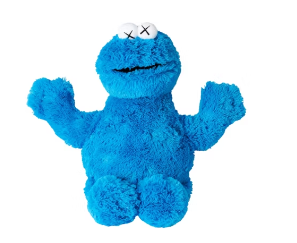 KAWS Sesame Street Uniqlo Cookie Monster Plush Toy Blue