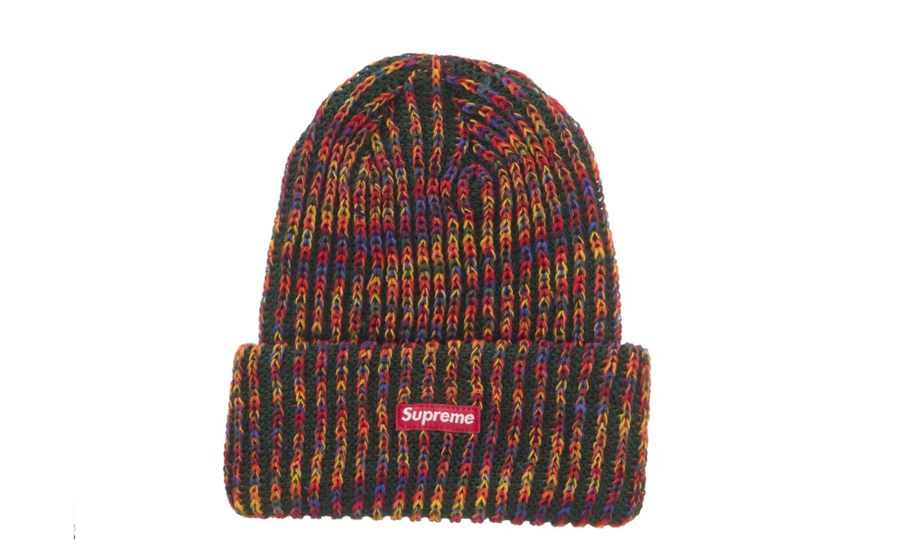 Supreme Rainbow Loose Gauge Beanie Olive