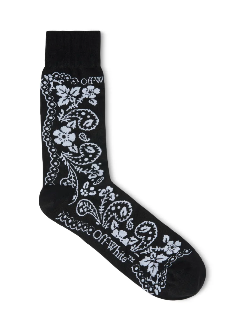 Off-White Short Bandana Socks Black White