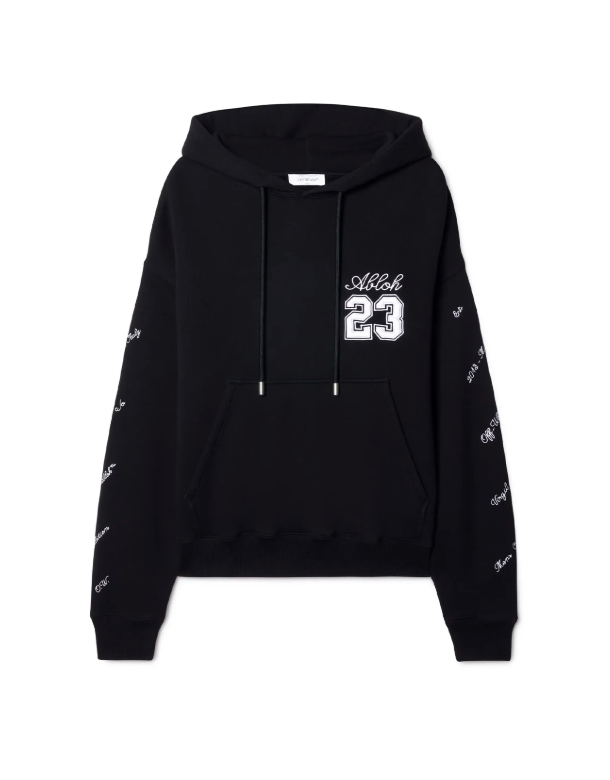 Off-White 23 Logo Skate Hoodie Black White