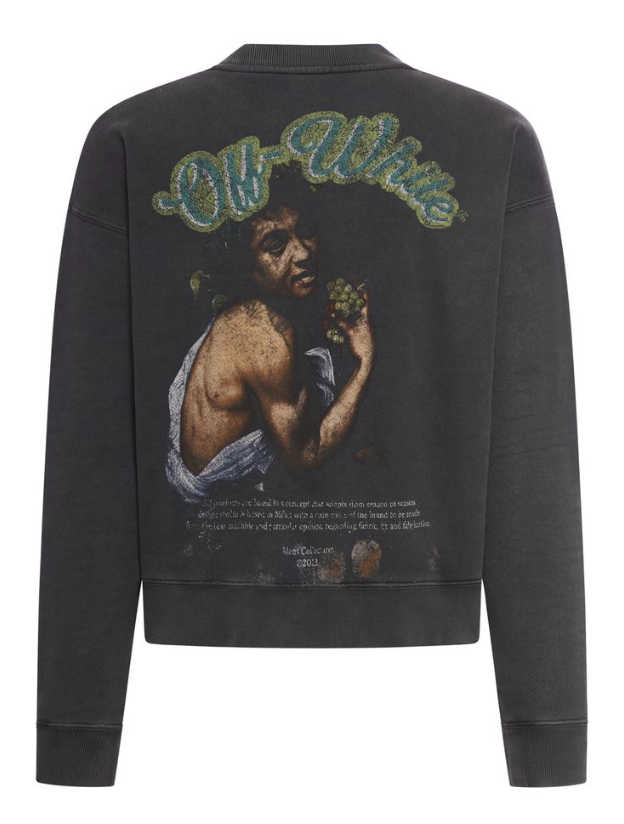 Off-White Green Bacchus Skate Crewneck Black Collegue