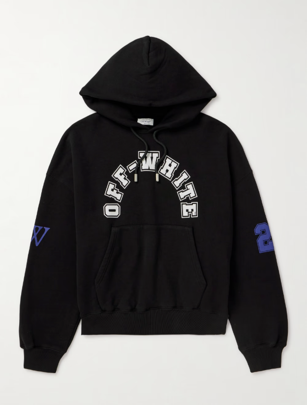 Off-White Football Print Cotton Hoodie