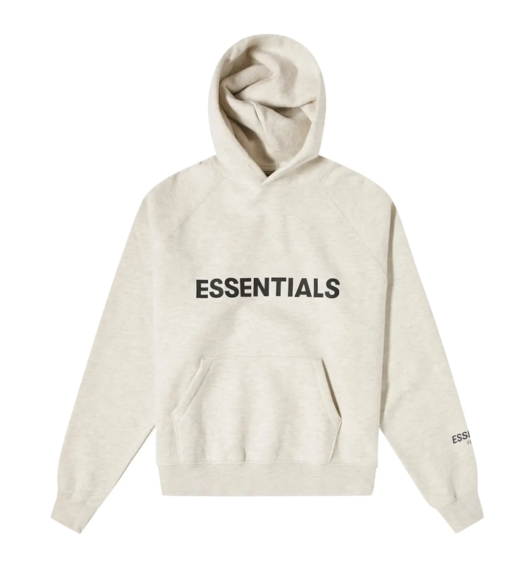 Fear of God Essentials Pullover Hoodie Applique Logo Heather Oatmeal