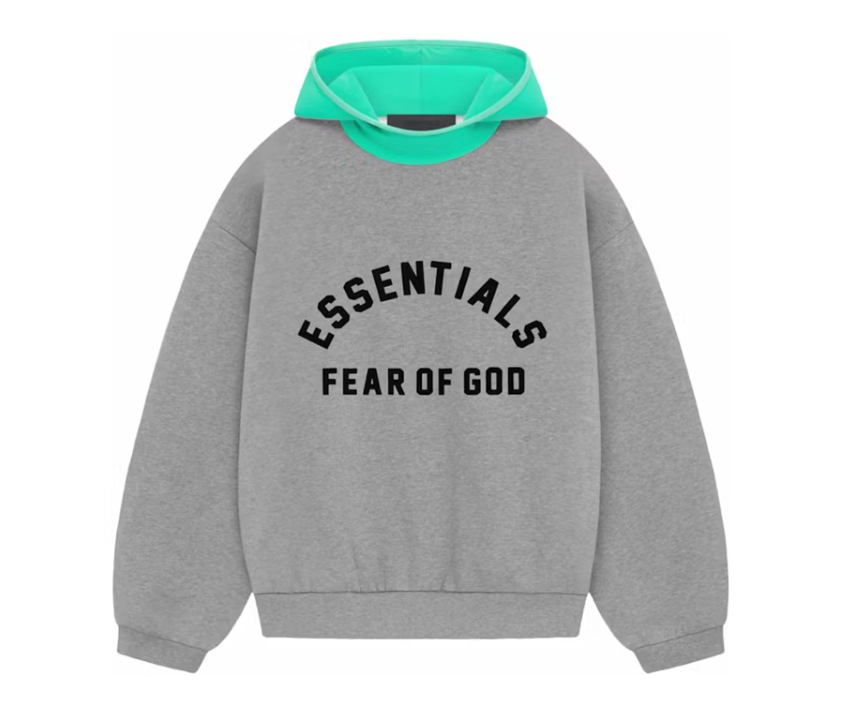 Fear of God Essentials Nylon Fleece Hoodie Heather Oatmeal/Mint Leaf