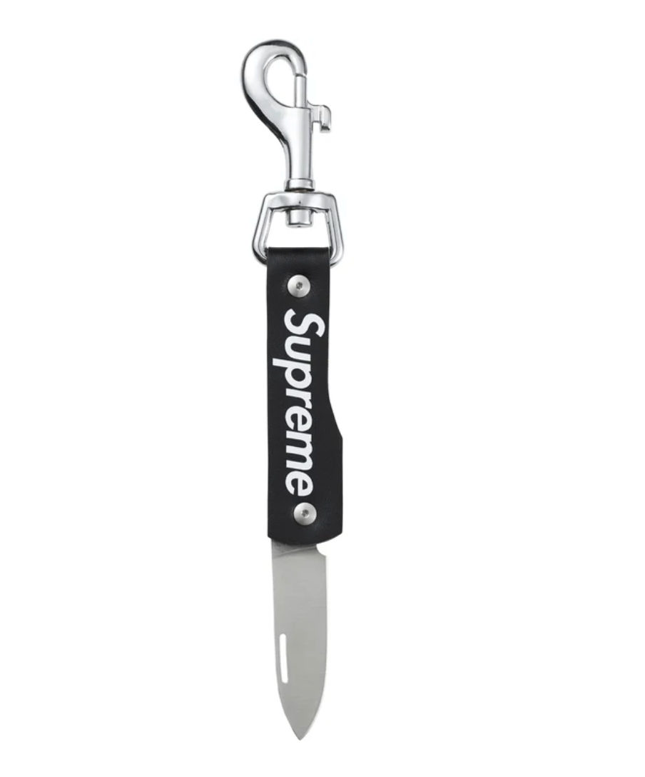 Supreme Leather Clip Knife Black