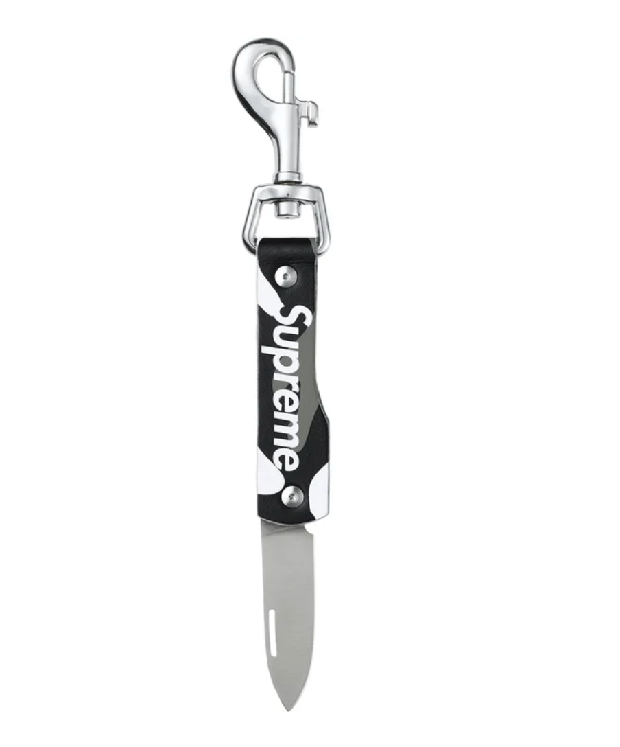 Supreme Leather Clip Knife Camo