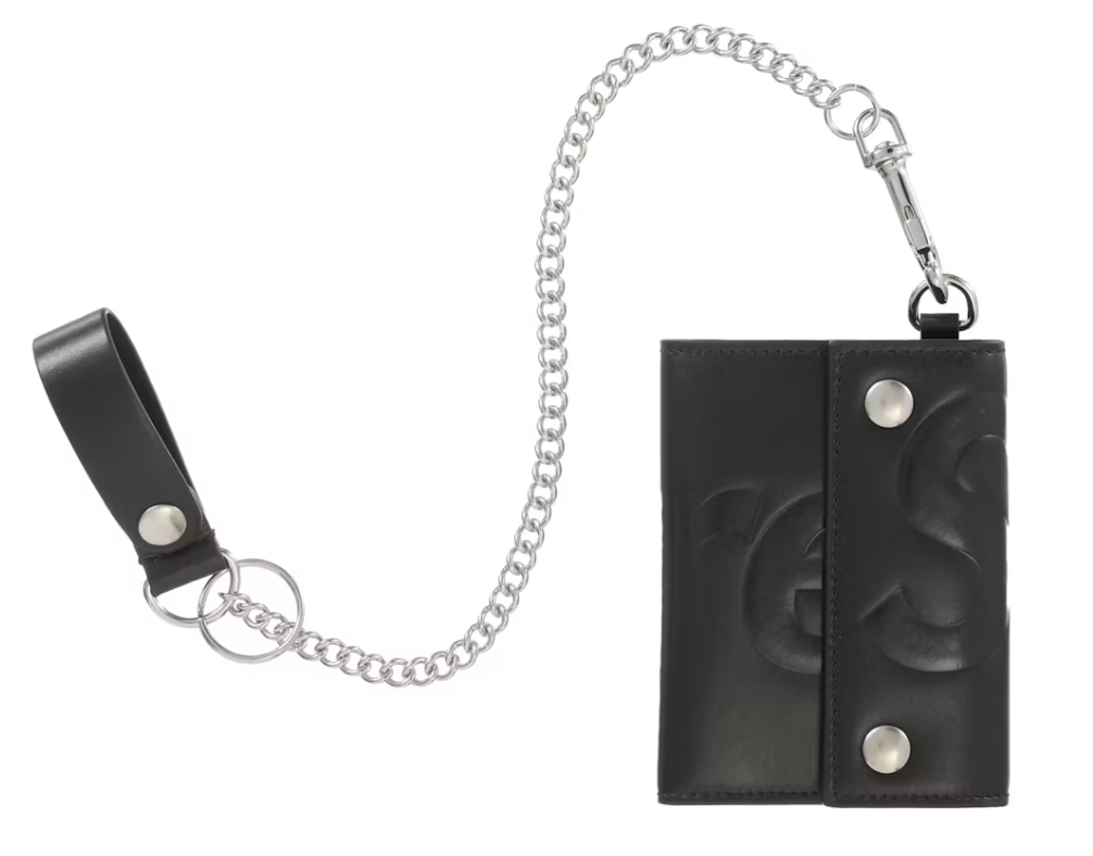 Supreme Leather Chain Wallet Black