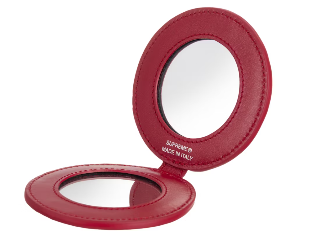 Supreme Leather Pocket Mirror Red