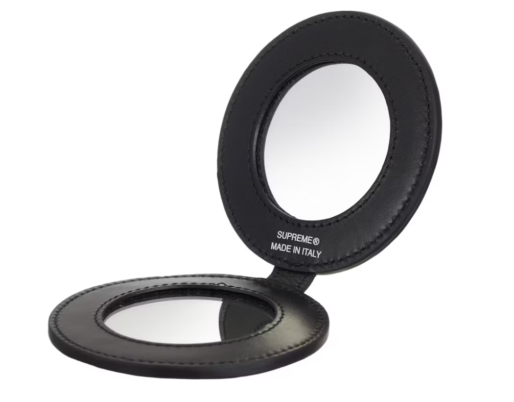Supreme Leather Pocket Mirror Black