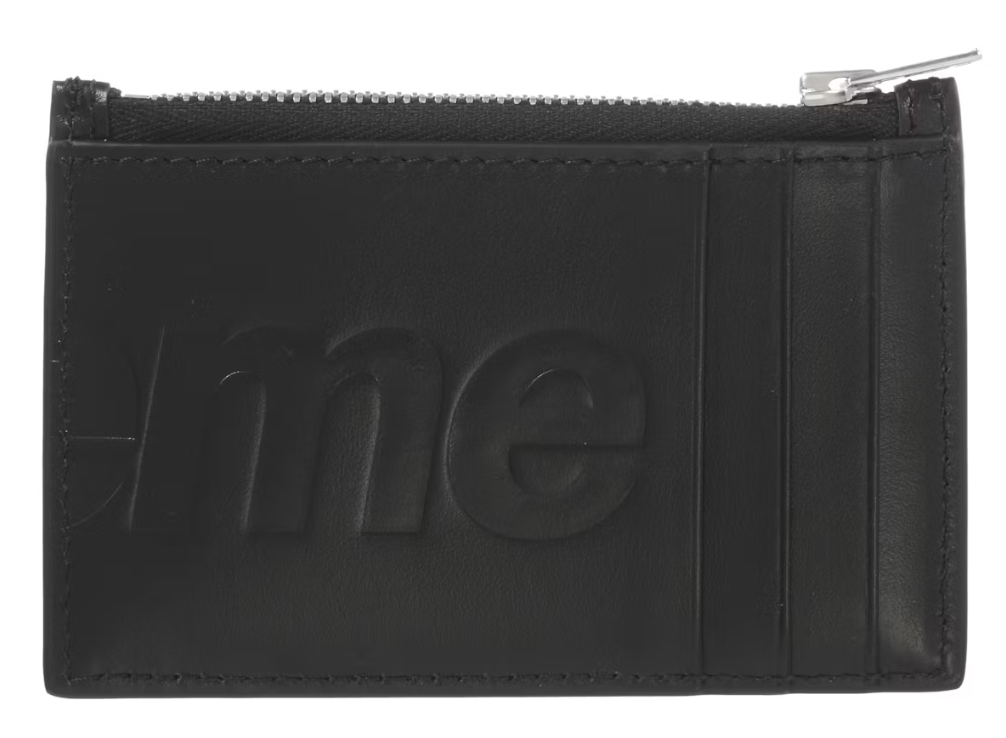 Supreme Leather Zip Card Holder Black