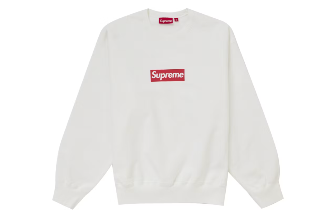 Supreme Washed Box Logo Crewneck White