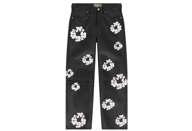 Denim Tears x Levi's Leather Cotton Wreath Jeans Black Denim