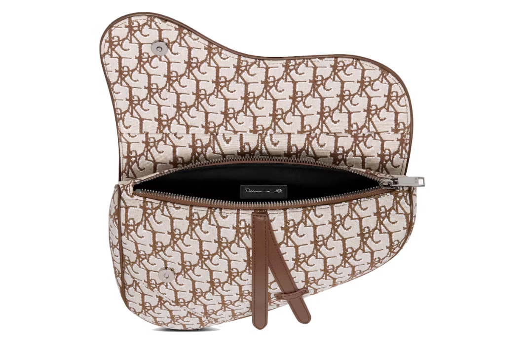 Dior x CACTUS JACK Oblique Jacquard Saddle Bag Coffee Brown