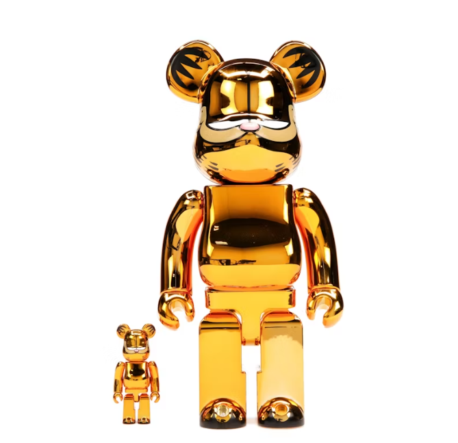 Bearbrick Garfield 100% & 400% Set Gold Chrome Ver.