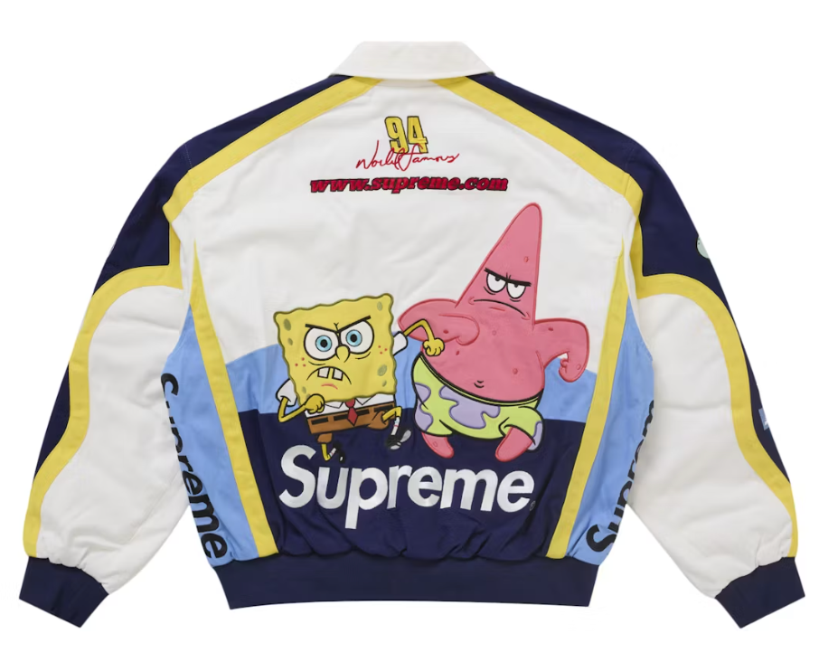 Supreme SpongeBob Jeff Hamilton Racing Jacket White