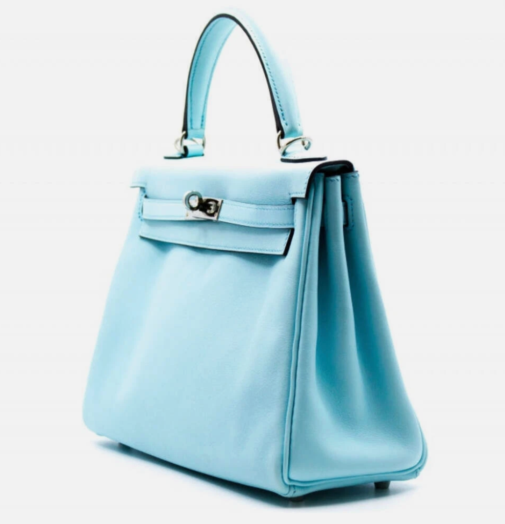 Hermes Kelly 25 Blue Zephyr/CKU2 Swift