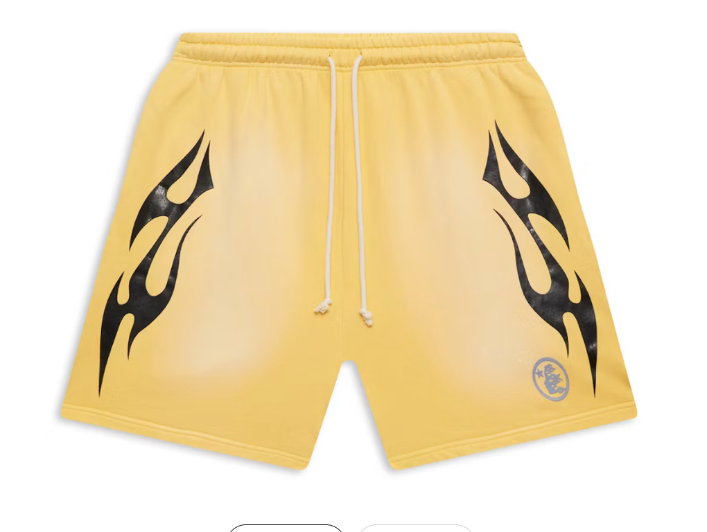 Hellstar Flame Shorts Yellow