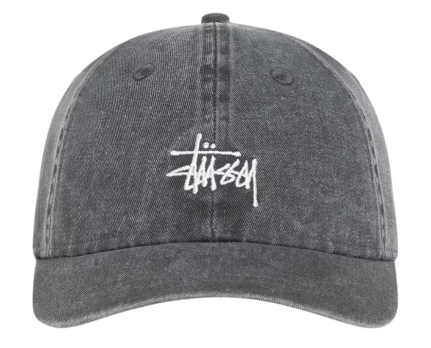 Stussy Washed Basic Cap Cap Washed Charcoal