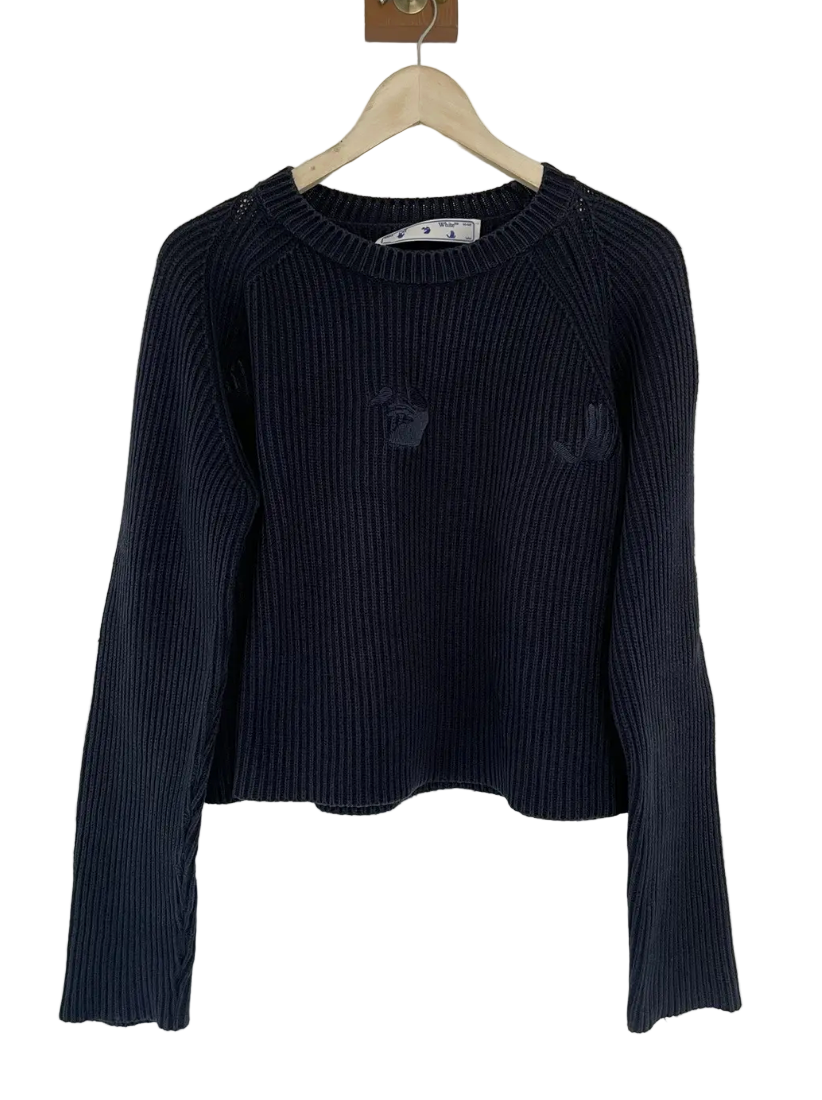 Off-White Staff Knit Crewneck Blue