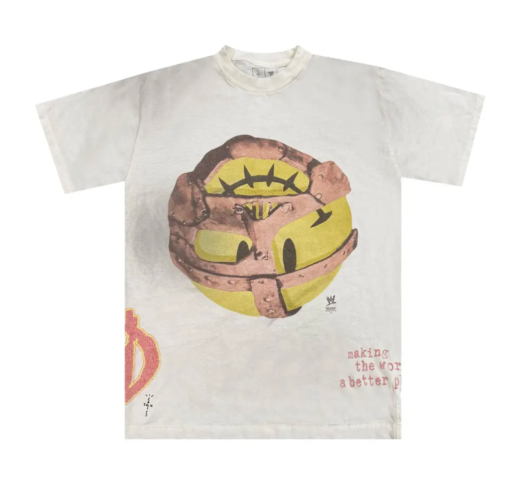 Travis Scott Cactus Jack X WWE Mankind Tee White