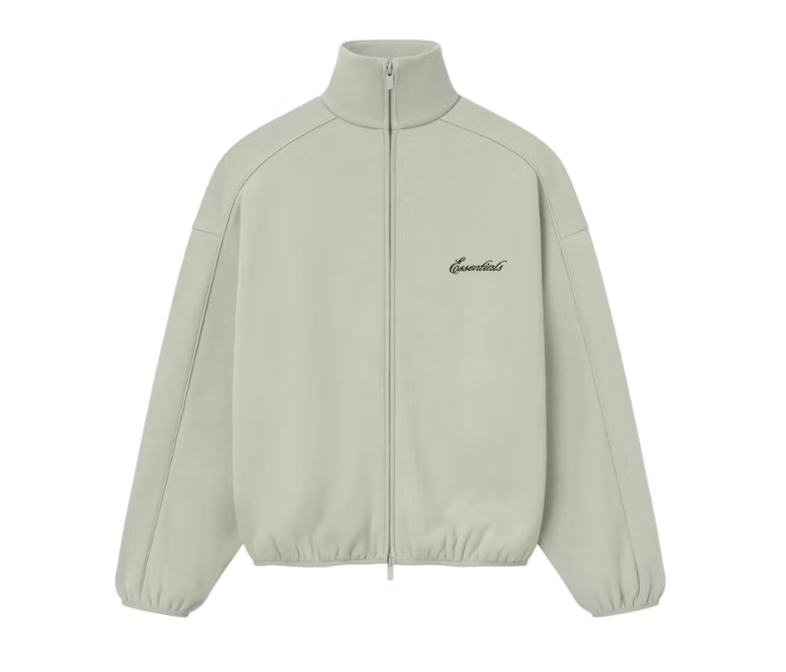 Fear of God Essentials Modern Fleece Piping Track Jacket (FW25) Timber/Cloud White