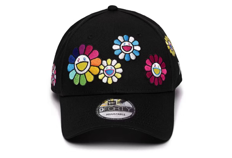New Era x Takashi Murakami Flower Allover 9Forty Cloth Strap Hat Black Multi