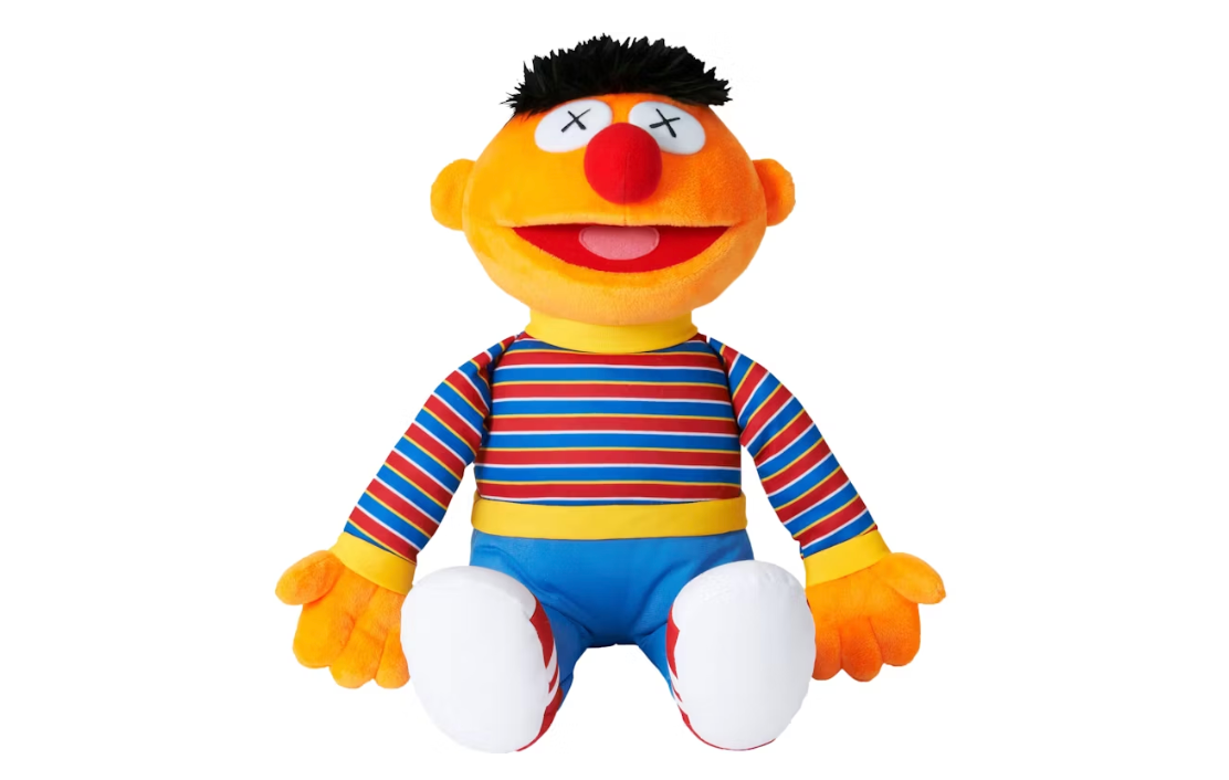 KAWS Sesame Street Uniqlo Ernie Plush Toy Orange