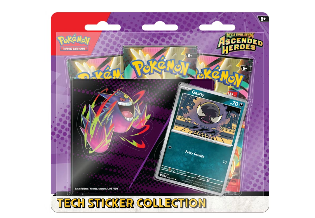 Mega Evolution: Ascended Héroes Tech Sticker Collection- Gastly