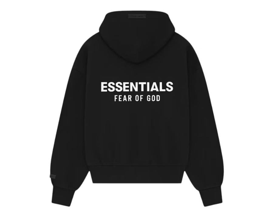 Fear of God Essentials Classic Full Zip-Up Hoodie Jet Black